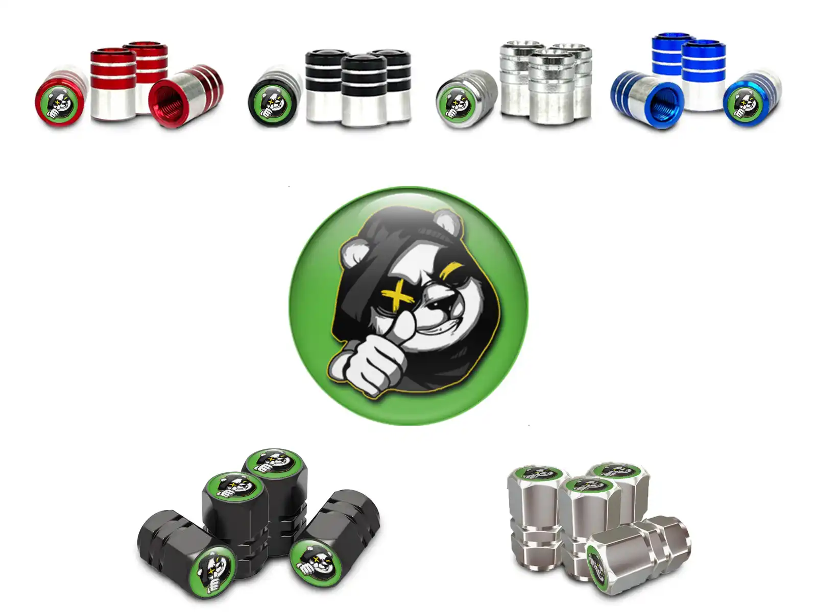 Tyre Valve Caps Bicycle Racing Design